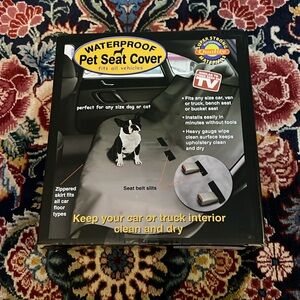 Grey Waterproof Pet Seat Cover - Fits All Vehicles